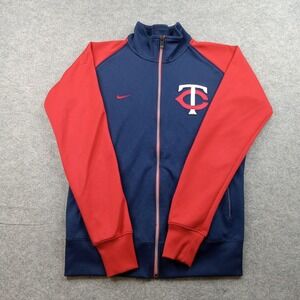 Minnesota Twins Jacket Mens Large Navy Red MLB Baseball Nike Full Zip Warm Up